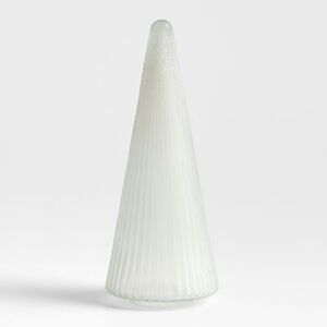 New! Crate&Barrel Winter Wonderland Frosted Ribbed
Glass Holiday Tree 12”